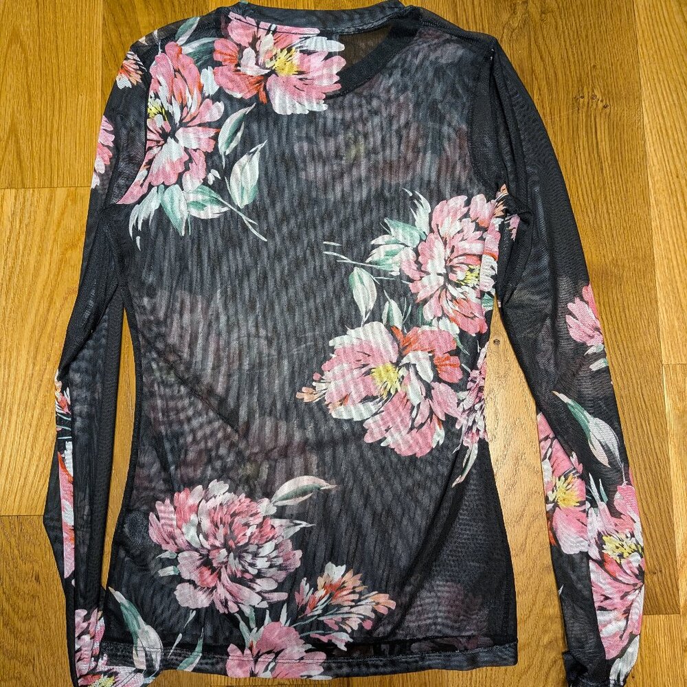 Johnny Was Jade Natalie Long Sleeve Mesh Tee Size XS in Juliette - Picture 5 of 10